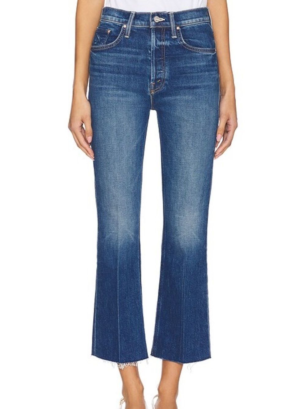 MOTHER The Tripper Ankle Fray Jeans It's a Small World Blue Size 30